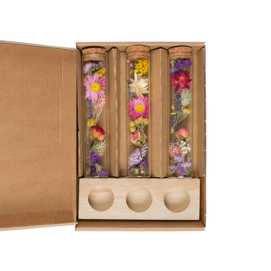 Caja de regalo - Flores secas - Mensaje en una caja - L