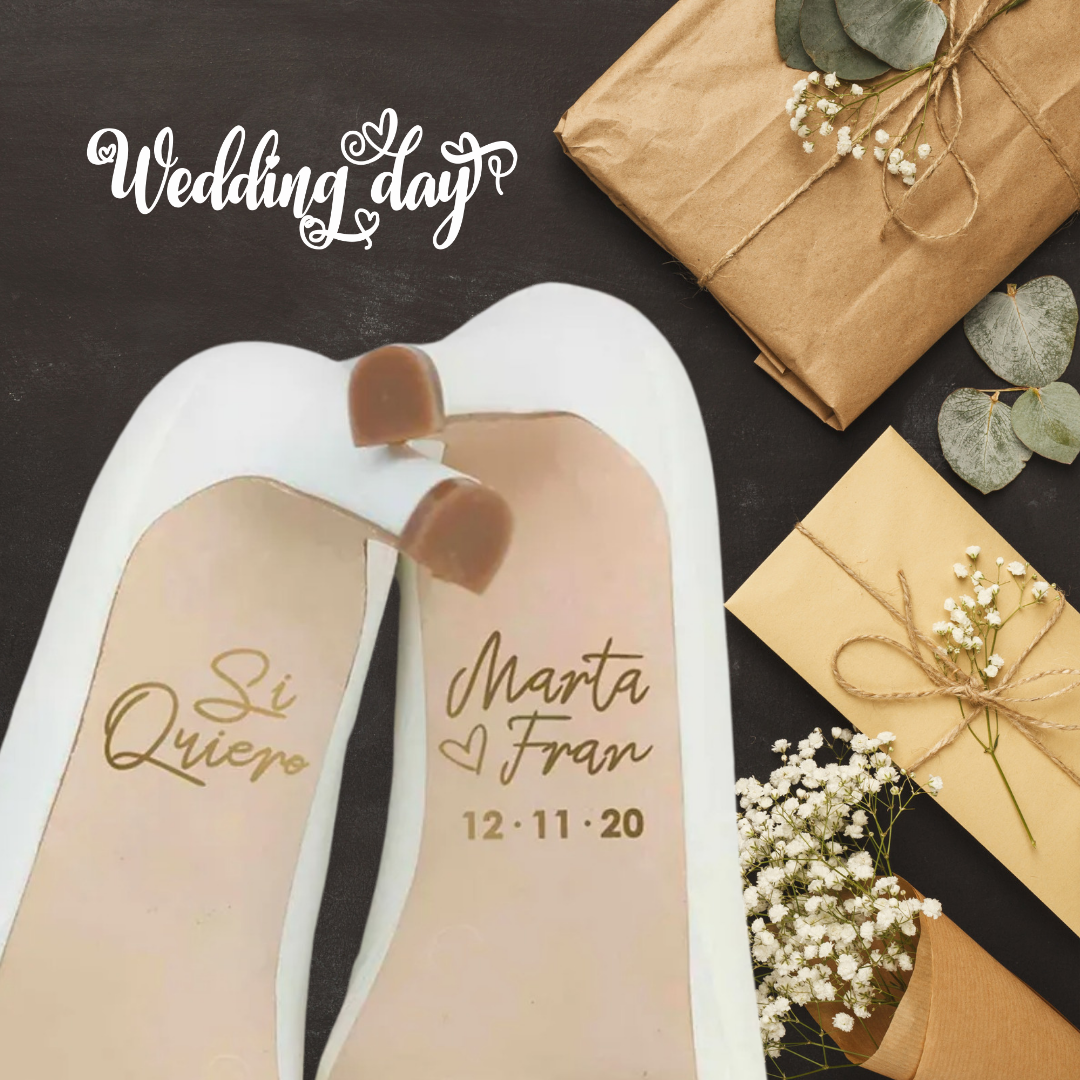 Etiqueta para tacones de novia