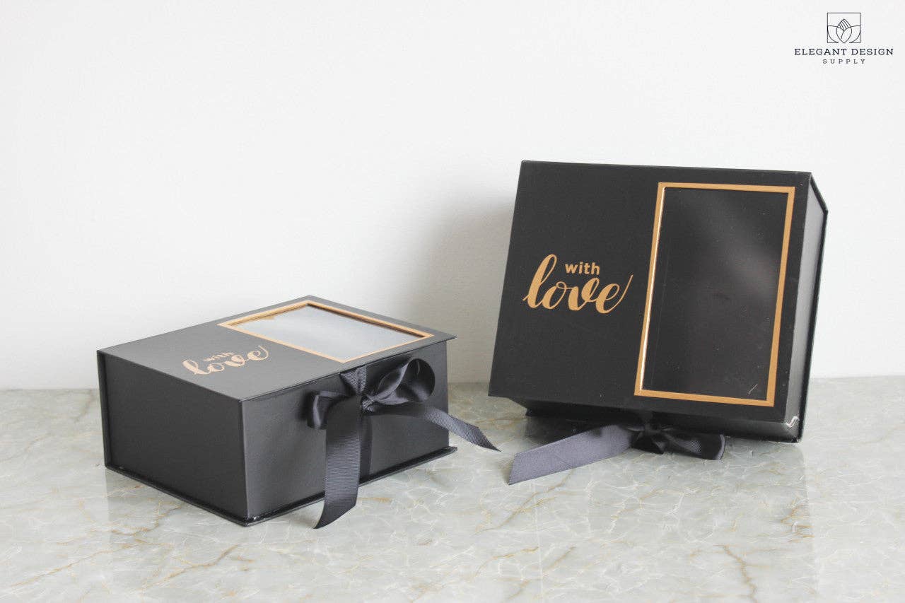 Caja de regalo de flores cuadradas de dos secciones