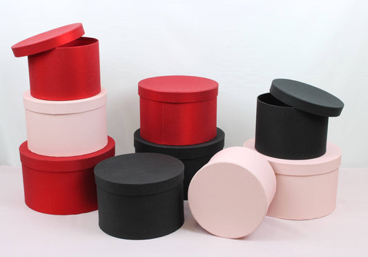 Sombrero redondo y brillante con tapa con tapa, varios colores y tamaños, para rosas en conserva, regalos, arreglos de chocolate y fresas