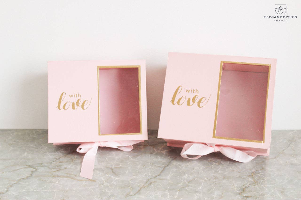 Caja de regalo de flores cuadradas de dos secciones