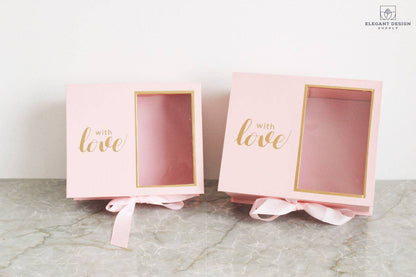 Caja de regalo de flores cuadradas de dos secciones