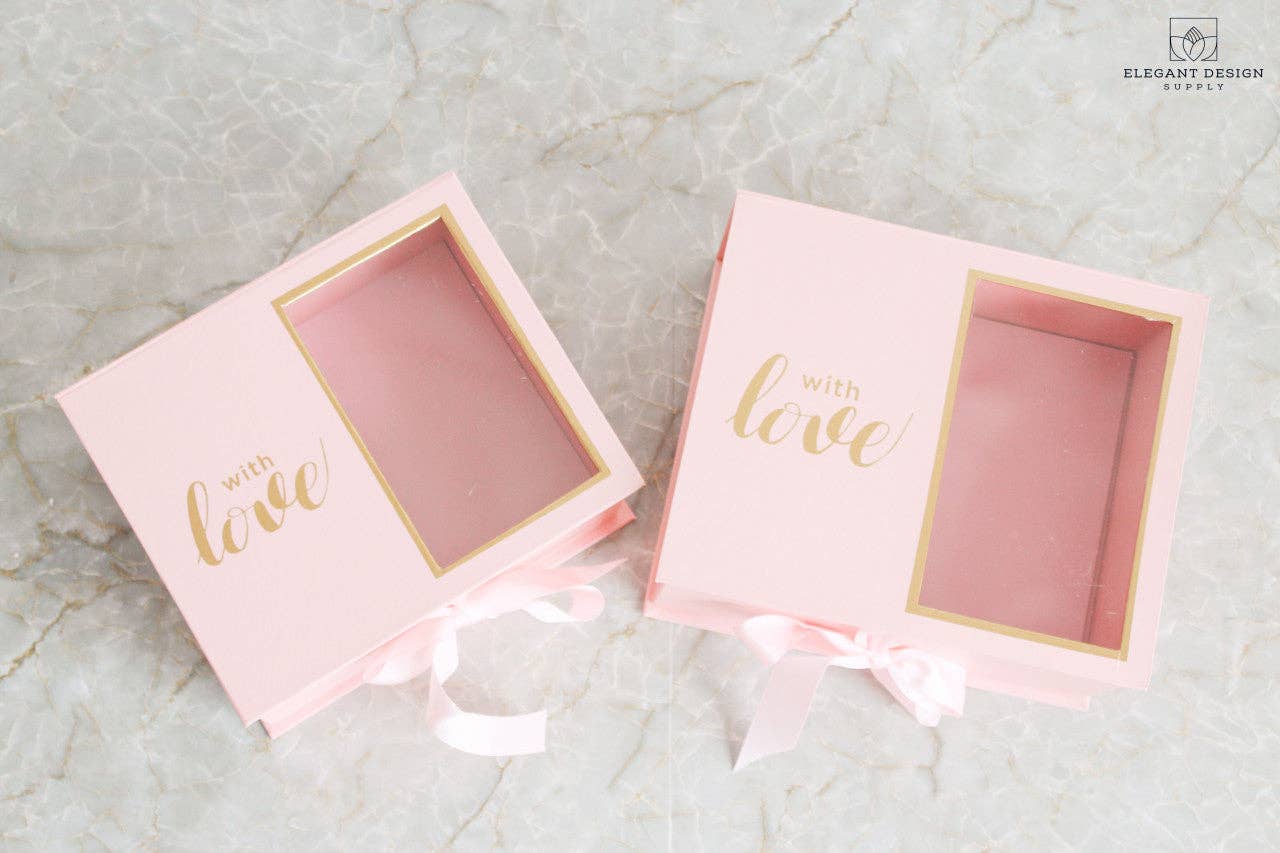 Caja de regalo de flores cuadradas de dos secciones