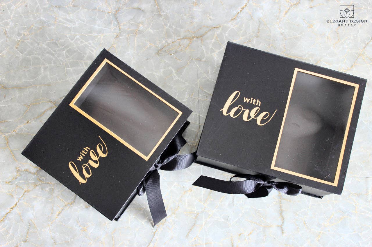 Caja de regalo de flores cuadradas de dos secciones