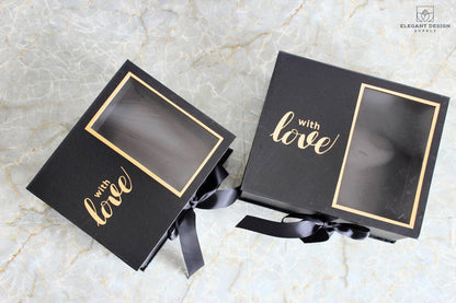 Caja de regalo de flores cuadradas de dos secciones