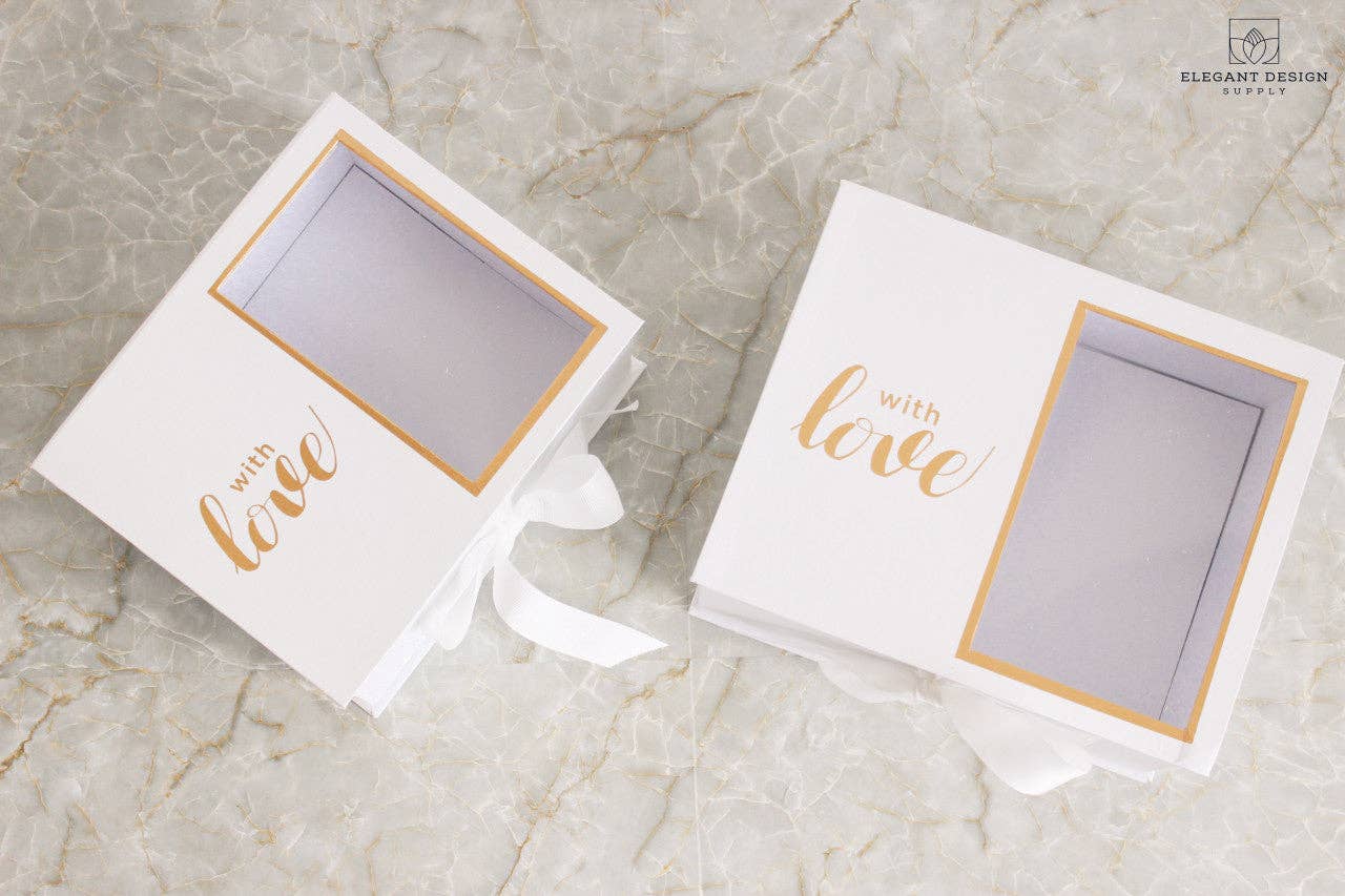 Caja de regalo de flores cuadradas de dos secciones